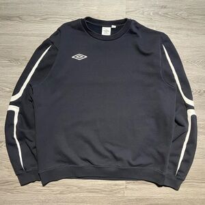 Vintage Umbro Men's Black crewneck Sweater embroidered logo men’s XXL